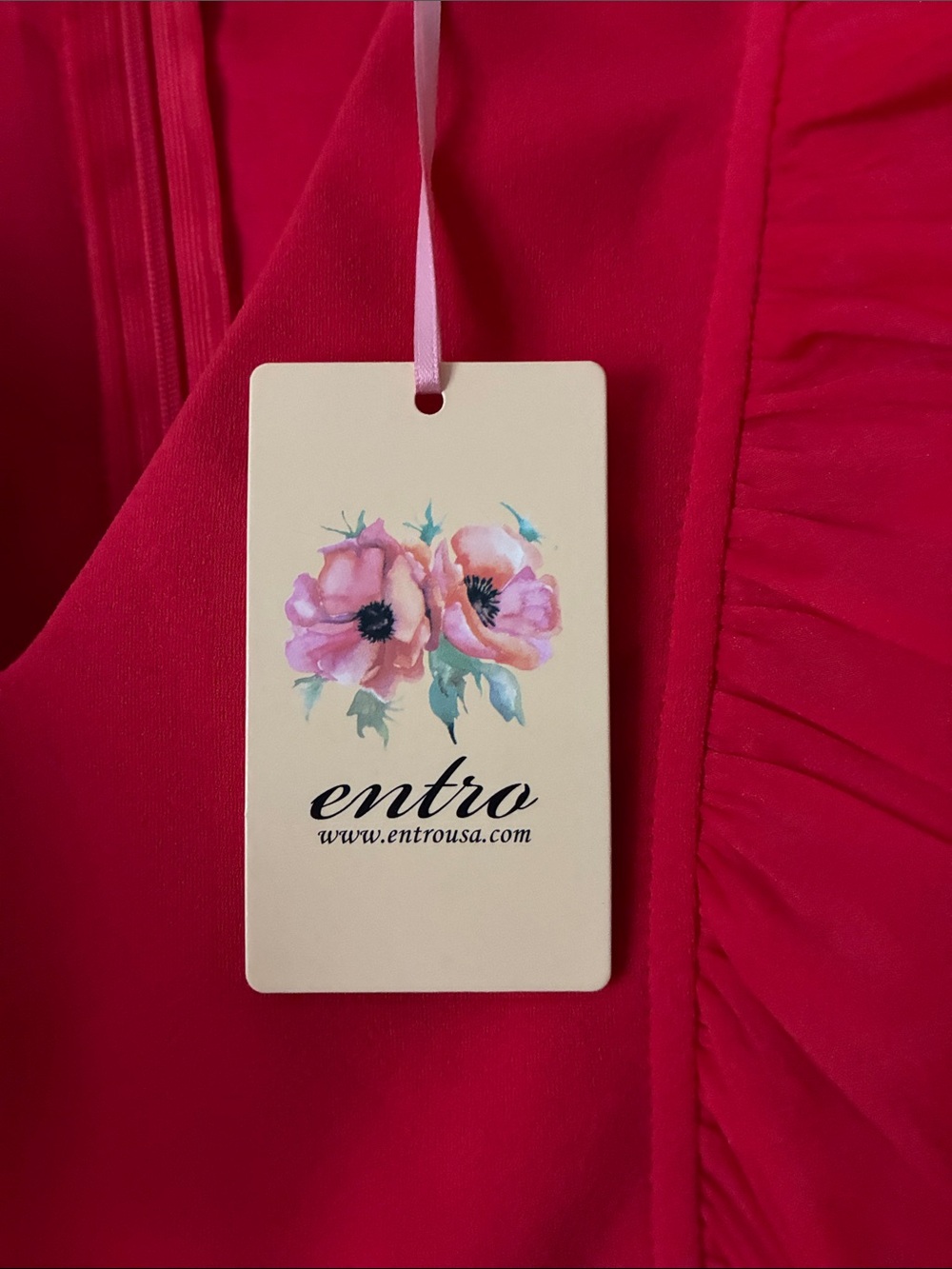 entro Red Ruffled V-Neck Romper - Picture 2 of 2
